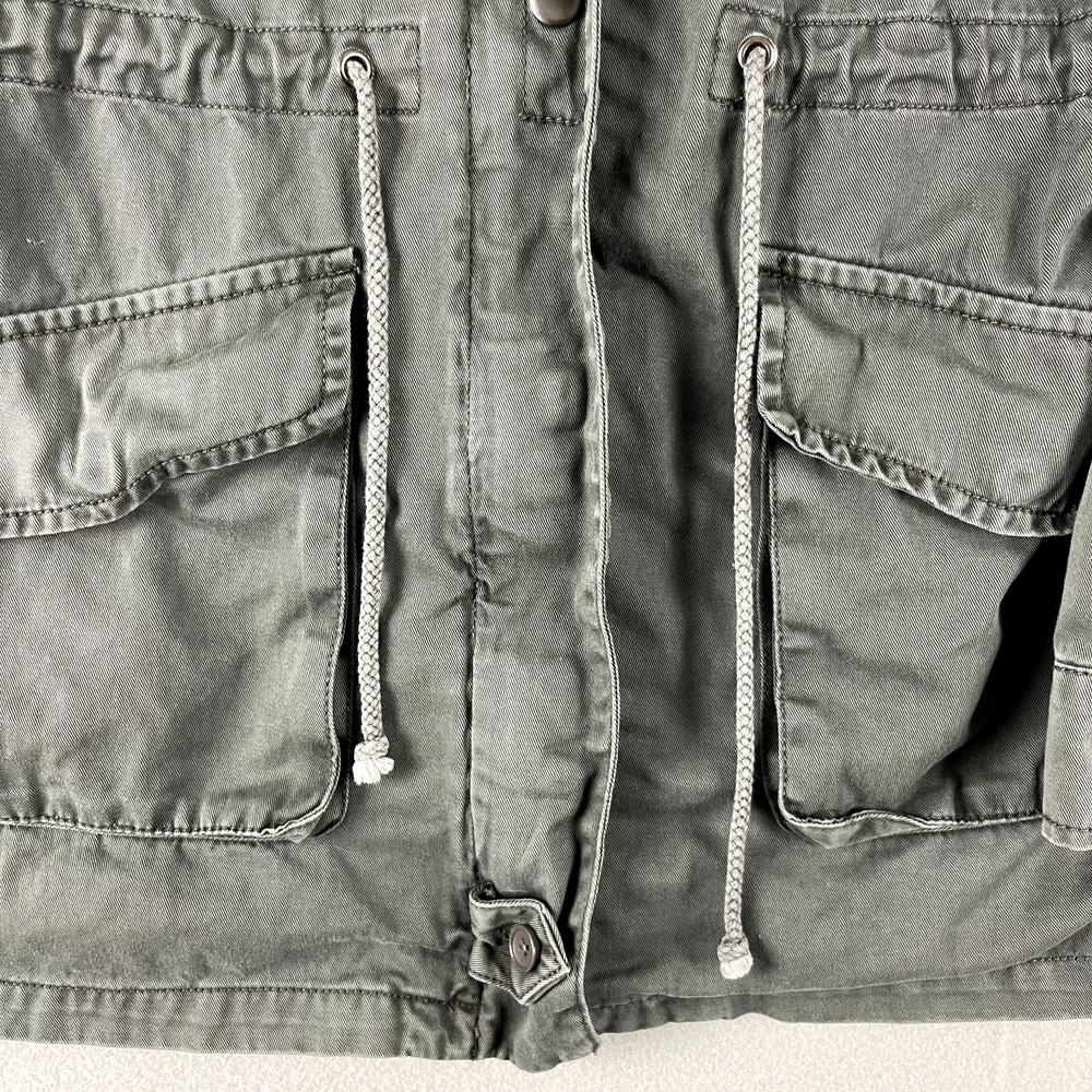Per Se Utility Jacket Womens Medium Gray Full Zip Pockets Army Casual Military - Picture 5 of 16